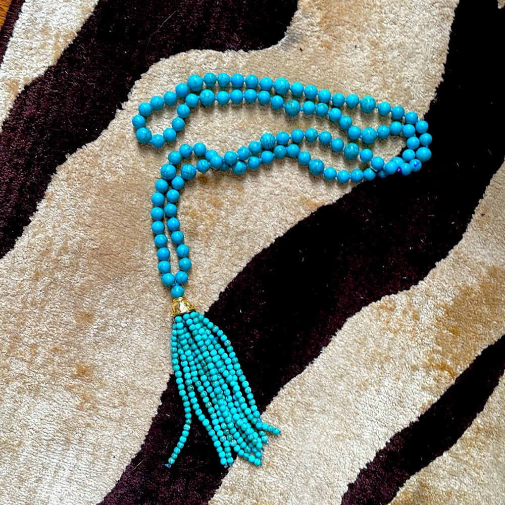 Turquoise tassel necklace